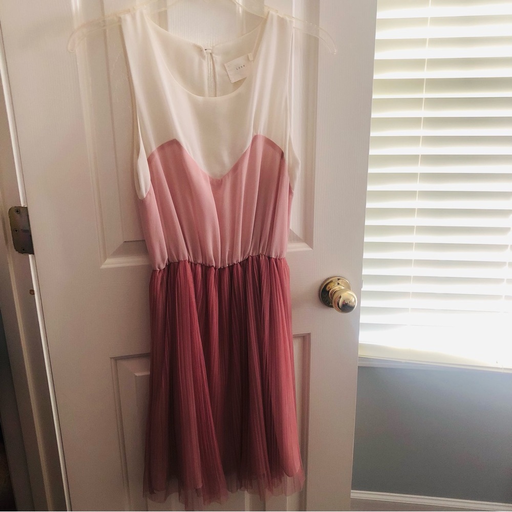 Lush girl’s sleeveless blush twill dress Sz S